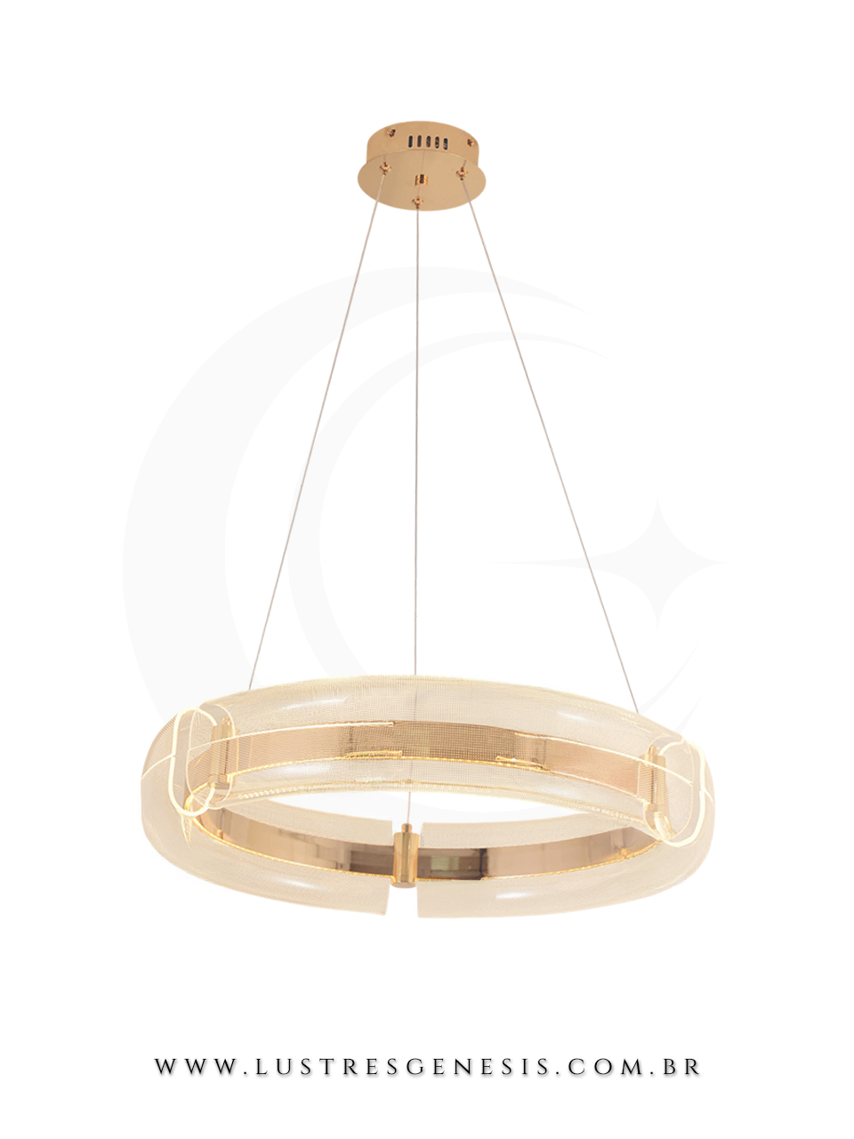 Lumin&aacute;ria Pendente 62W Luz Quente 3000K Design Contempor&acirc;neo